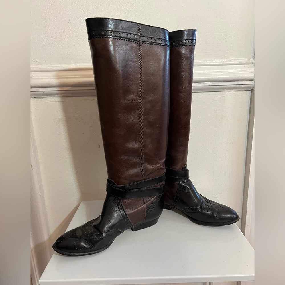 Amazing vintage Enzo angiolini knee high leather riding boots size 6.5M - Picture 3 of 6